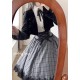 Faeries Daffodil Black Grey Check Corset Skirt(Reservation/Full Payment Without Shipping)